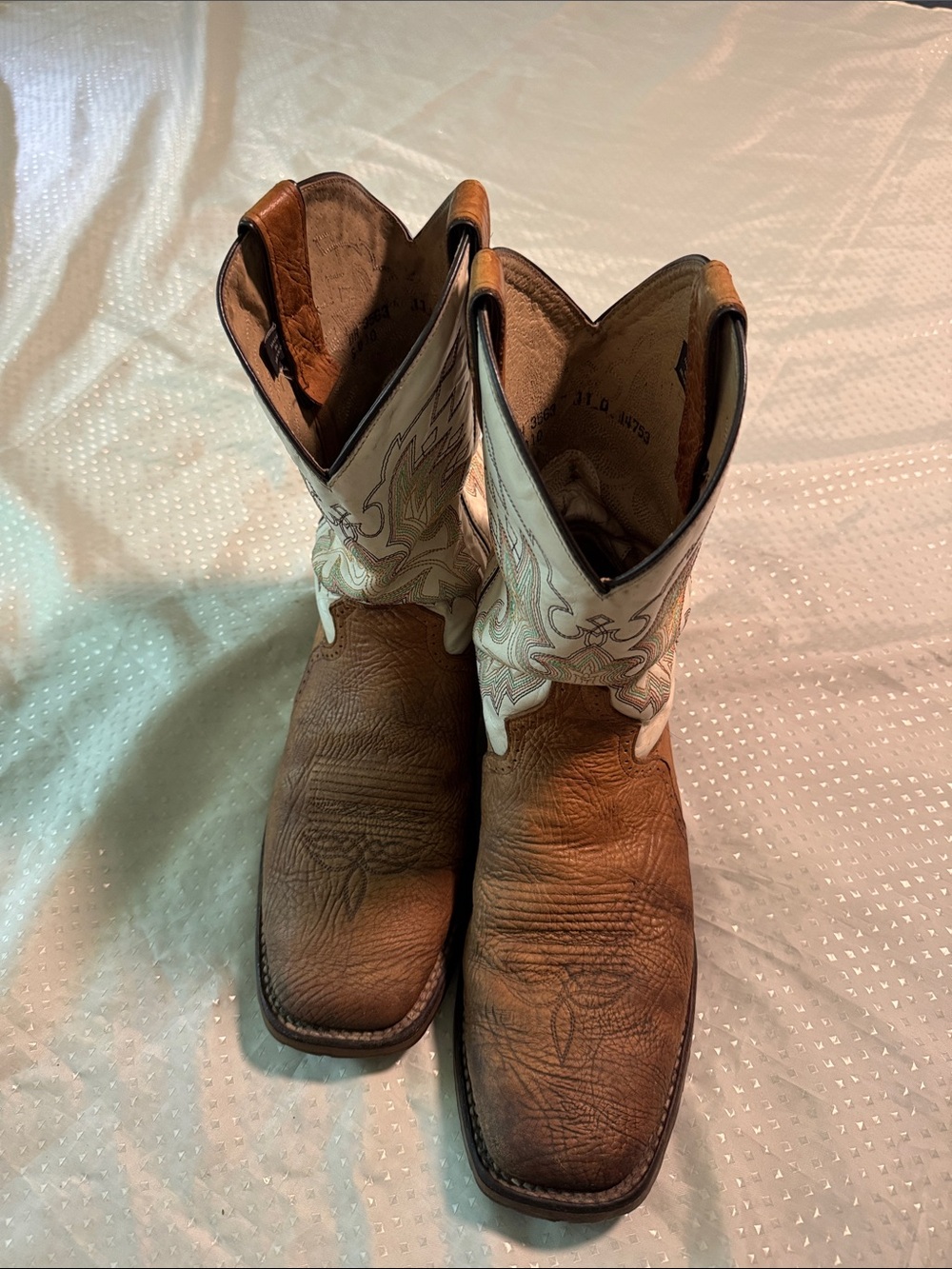 Double H Leather Square Ice Roper Cowboy Men's Boots. 11D. DH3563